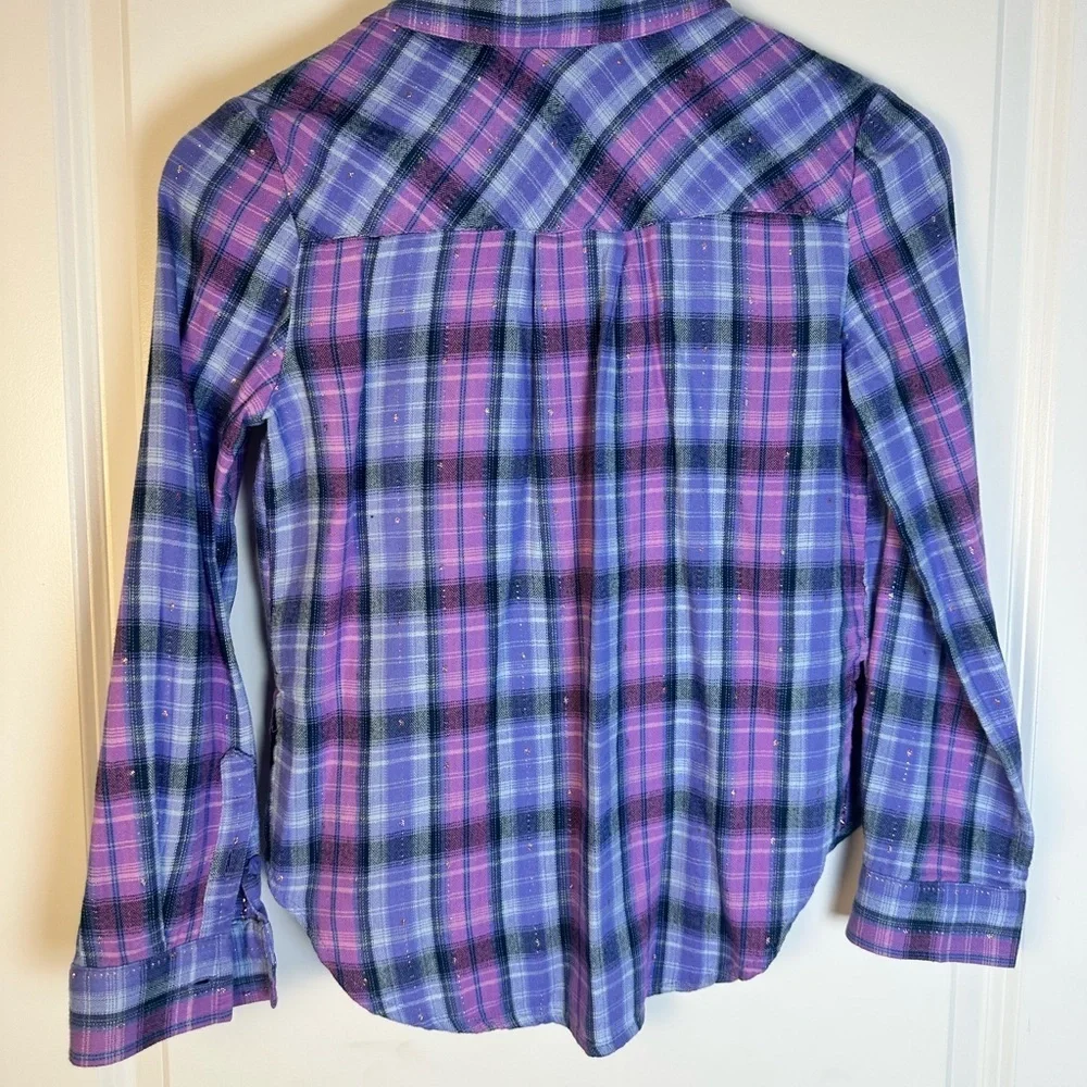 Mudd Kids Plaid Button Down Shirt - Pink and Blue